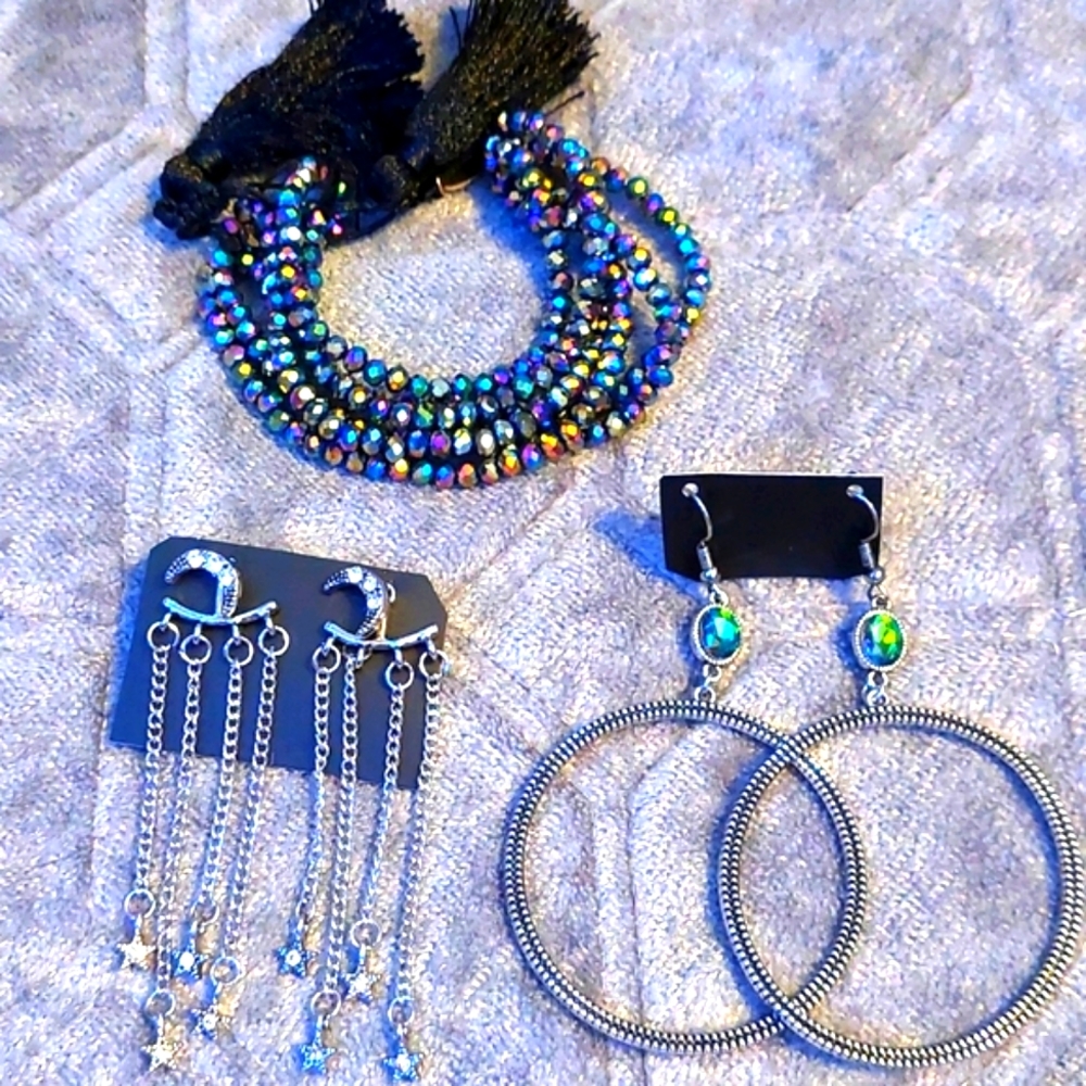 Iridescent Holographic Stars & Moon Set